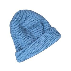 Zara blue green knit top comfortable warm winter hat cap took